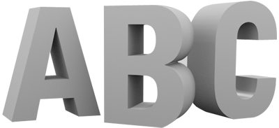 Lettres ABC en 3D